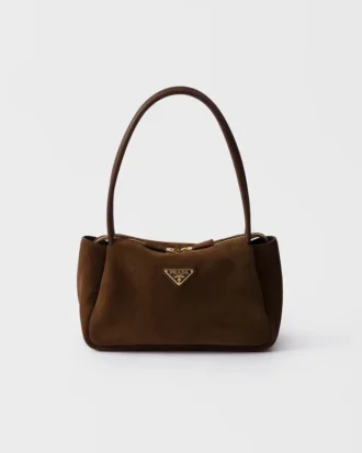Středně velká semišová taška přes rameno Prada Darling