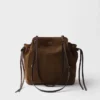 Středně velká semišová taška Prada Carry Středně velká semišová taška Prada Carry