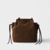 Středně velká semišová taška Prada Carry Středně velká semišová taška Prada Carry