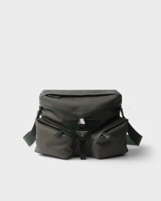 Taška přes rameno z materiálu Re-Nylon a kůže