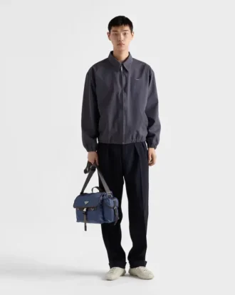 Taška přes rameno z materiálu Re-Nylon a kůže