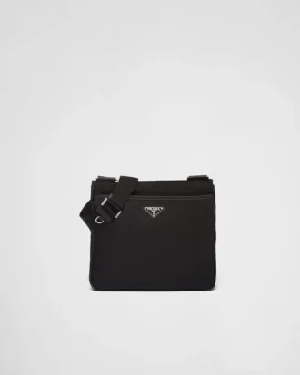 Taška přes rameno z materiálu Re-Nylon a kůže Saffiano