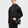 Taška přes rameno z materiálu Re-Nylon a kůže Saffiano Taška přes rameno z materiálu Re-Nylon a kůže Saffiano
