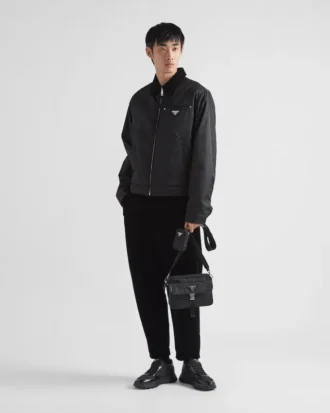 Taška přes rameno z materiálu Re-Nylon a kůže Saffiano