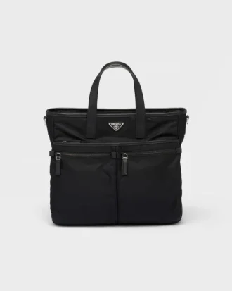 Taška z materiálu Re-Nylon a kůže Saffiano Taška z materiálu Re-Nylon a kůže Saffiano