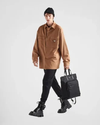 Taška z materiálu Re-Nylon a kůže Saffiano Taška z materiálu Re-Nylon a kůže Saffiano