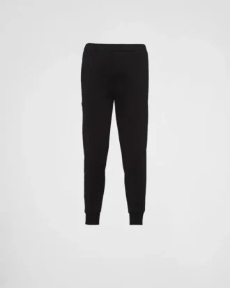 Bavlněné fleecové joggingové kalhoty s detaily z Re-Nylonu