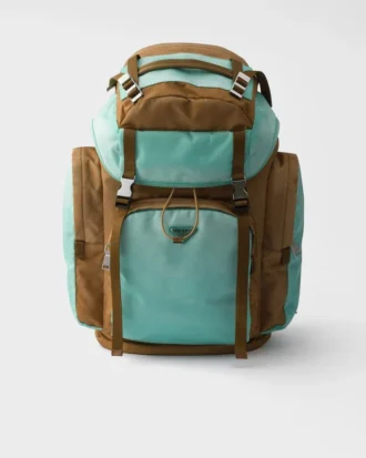 Velký batoh z materiálu Re-Nylon a kůže Saffiano