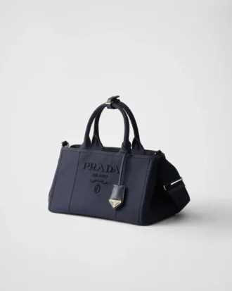 Velká bavlněná plátěná kabelka Prada Jardiniare