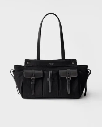 Velká plátěná a kožená taška Prada Route