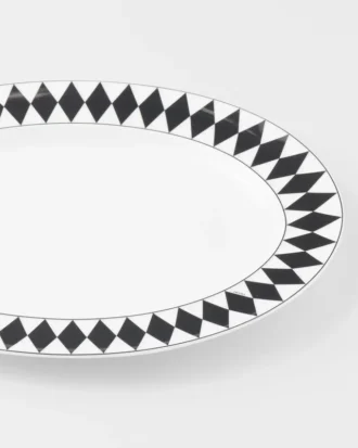 Velký porcelánový servírovací talíř – šachovnice