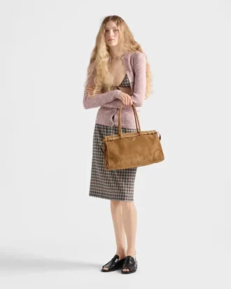 Velká semišová kabelka Prada Bonnie