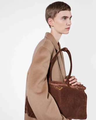 Velká semišová kabelka Prada Bonnie