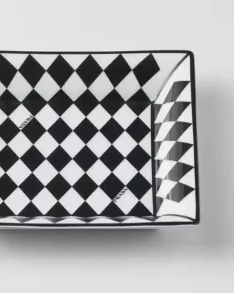 Velký čtvercový porcelánový podnos – šachovnice