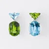 Visací náušnice Couleur Vivante – bílé zlato s akvamarínem a peridotem Visací náušnice Couleur Vivante – bílé zlato s akvamarínem a peridotem