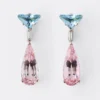 Visací náušnice Couleur Vivante – bílé zlato s akvamarínem, morganity a diamanty Visací náušnice Couleur Vivante – bílé zlato s akvamarínem, morganity a diamanty