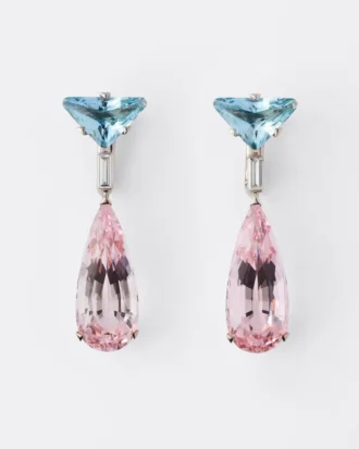 Visací náušnice Couleur Vivante – bílé zlato s akvamarínem, morganity a diamanty Visací náušnice Couleur Vivante – bílé zlato s akvamarínem, morganity a diamanty