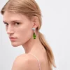 Visací náušnice Couleur Vivante – bílé zlato s akvamarínem, peridotem a diamanty Visací náušnice Couleur Vivante – bílé zlato s akvamarínem, peridotem a diamanty