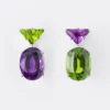 Visací náušnice Couleur Vivante – bílé zlato s peridotem a ametystem Visací náušnice Couleur Vivante – bílé zlato s peridotem a ametystem