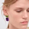Visací náušnice Couleur Vivante – bílé zlato s peridotem a ametystem Visací náušnice Couleur Vivante – bílé zlato s peridotem a ametystem
