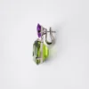 Visací náušnice Couleur Vivante – bílé zlato s peridotem a ametystem Visací náušnice Couleur Vivante – bílé zlato s peridotem a ametystem
