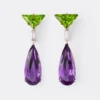 Visací náušnice Couleur Vivante – bílé zlato s peridotem, ametystem a diamanty Visací náušnice Couleur Vivante – bílé zlato s peridotem, ametystem a diamanty