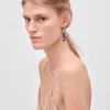 Visací náušnice Couleur Vivante – bílé zlato s peridotem, ametystem a diamanty Visací náušnice Couleur Vivante – bílé zlato s peridotem, ametystem a diamanty