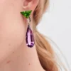 Visací náušnice Couleur Vivante – bílé zlato s peridotem, ametystem a diamanty Visací náušnice Couleur Vivante – bílé zlato s peridotem, ametystem a diamanty