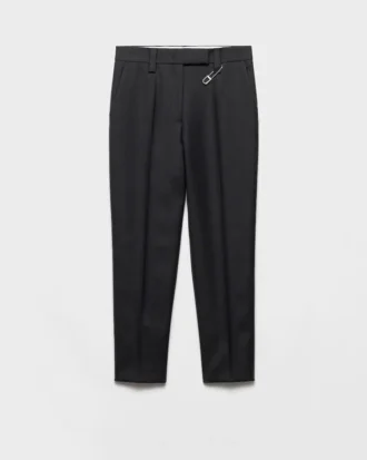 Vlněné gabardénové kalhoty s knoflíkem