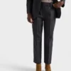 Vlněné gabardénové kalhoty s knoflíkem Vlněné gabardénové kalhoty s knoflíkem