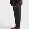 Vlněné gabardénové kalhoty s knoflíkem Vlněné gabardénové kalhoty s knoflíkem