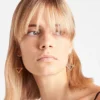 Věčné zlaté náušnice s výřezem ze žlutého zlata s diamanty Věčné zlaté náušnice s výřezem ze žlutého zlata s diamanty